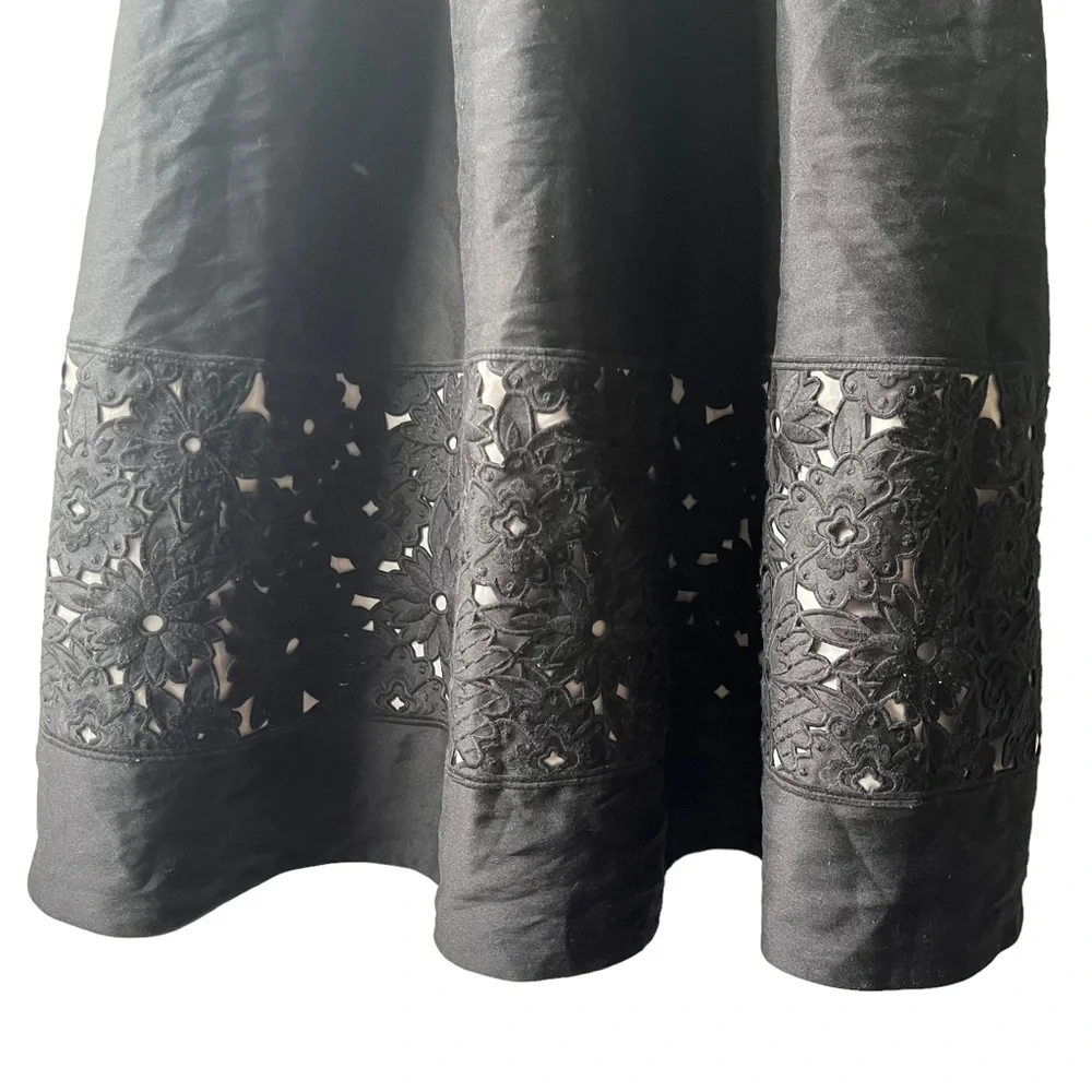 Kate Spade Black Sleeveless Lace Panel Fit and Flare Dress, Size: 6 - Picture 6 of 10